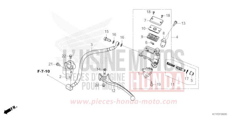 REAR BRAKE MASTER CYLINDER for PCX 125 MAT GALAXY BLACK METALLIC (NHA76) from 2025